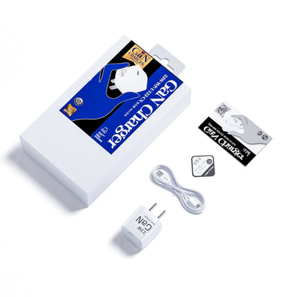 WK WP-U133 GaN 33W Cube Sugar Gallium Nitride Charger with USB to USB-C / Type-C Data Cable, CN Plug