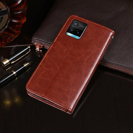 idewei Crazy Horse Texture Leather Phone Case with Holder & Card Slots & Wallet, For vivo Y33s, For Xiaomi Mi 11T