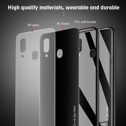 Texture Gradient Glass Protective Case, For Galaxy A20 / A30, For Galaxy A50, For Galaxy A80 / A90, For Galaxy Note 9