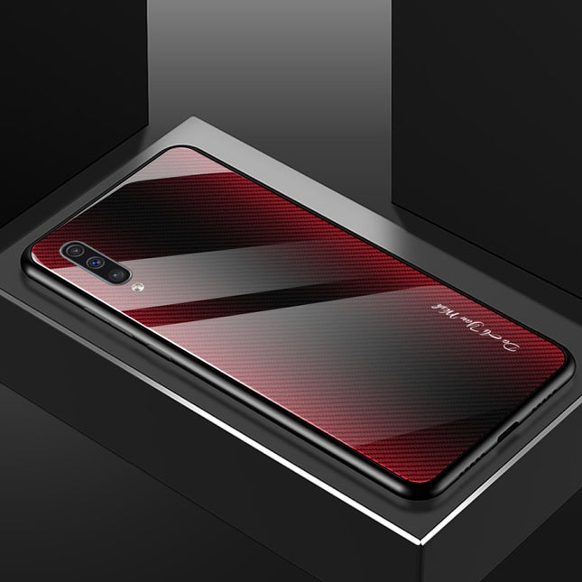Texture Gradient Glass Protective Case, For Galaxy A20 / A30, For Galaxy A50, For Galaxy A80 / A90, For Galaxy Note 9