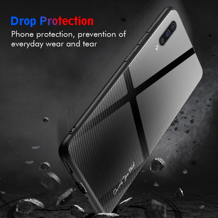 Texture Gradient Glass Protective Case, For Galaxy A20 / A30, For Galaxy A50, For Galaxy A80 / A90, For Galaxy Note 9