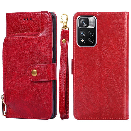 Zipper Bag Horizontal Flip Leather Phone Case with Holder & Card Slots & Lanyard, For OnePlus 9RT 5G, For Xiaomi Redmi Note 11, For Xiaomi Redmi Note 11 Pro