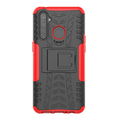 Tire Texture Shockproof TPU+PC Protective Case with Holder, For OPPO Realme 5 Pro, For OPPO Realme 5, For OPPO Realme X