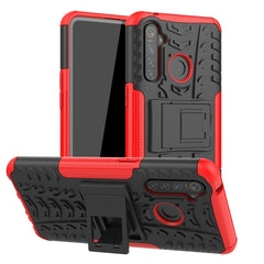 Tire Texture Shockproof TPU+PC Protective Case with Holder, For OPPO Realme 5 Pro, For OPPO Realme 5, For OPPO Realme X