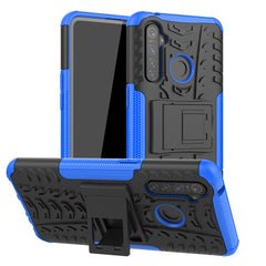 Tire Texture Shockproof TPU+PC Protective Case with Holder, For OPPO Realme 5 Pro, For OPPO Realme 5, For OPPO Realme X