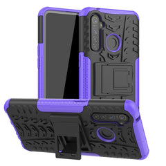 Tire Texture Shockproof TPU+PC Protective Case with Holder, For OPPO Realme 5 Pro, For OPPO Realme 5, For OPPO Realme X