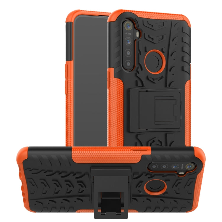 Tire Texture Shockproof TPU+PC Protective Case with Holder, For OPPO Realme 5 Pro, For OPPO Realme 5, For OPPO Realme X, For OPPO Realme 3