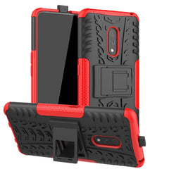 Tire Texture Shockproof TPU+PC Protective Case with Holder, For OPPO Realme 5 Pro, For OPPO Realme 5, For OPPO Realme X