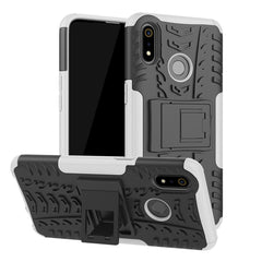 Tire Texture Shockproof TPU+PC Protective Case with Holder, For OPPO Realme 5 Pro, For OPPO Realme 5, For OPPO Realme X, For OPPO Realme 3