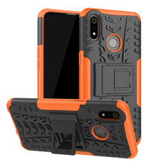 Tire Texture Shockproof TPU+PC Protective Case with Holder, For OPPO Realme 5 Pro, For OPPO Realme 5, For OPPO Realme X, For OPPO Realme 3