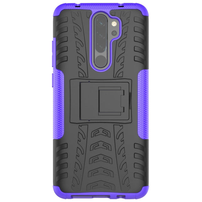 Tire Texture Shockproof TPU+PC Protective Case with Holder, For Xiaomi Redmi Note 8 Pro, For Xiaomi Redmi Note 8