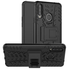 Tire Texture Shockproof TPU+PC Protective Case with Holder, For Xiaomi Redmi Note 8, For Galaxy A10s, For Galaxy A20s, For Galaxy A70s