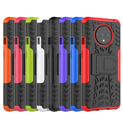 Tire Texture Shockproof TPU+PC Protective Case with Holder, For OnePlus 7T, For OnePlus 7T Pro, For LG V50S ThinQ 5G / G8X ThinQ