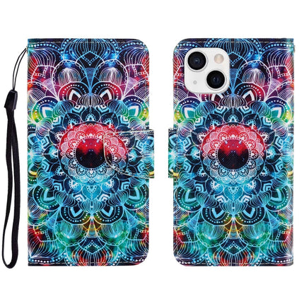 3D Colored Drawing Horizontal Flip Leather Phone Case, For iPhone 13 mini