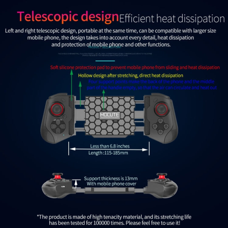 MOCUTE 060 Stretch Dual Joystick Bluetooth Gamepad For Android & iOS, Red+Blue