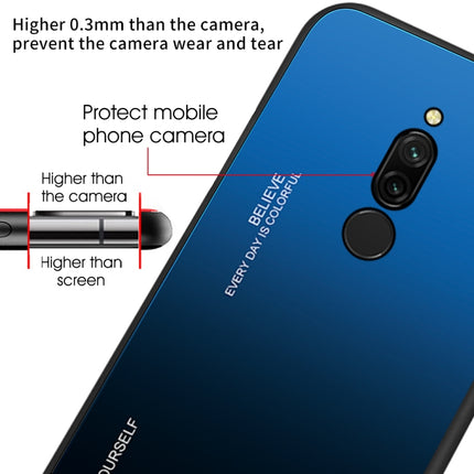 Gradient Color Glass Case, For Xiaomi Redmi 8, For Xiaomi Redmi 8A, For Xiaomi Redmi Note 8T