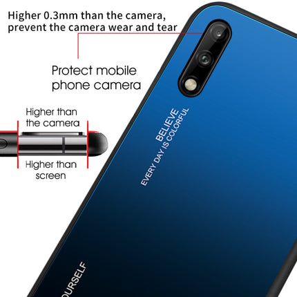 Gradient Color Glass Case, For Huawei Enjoy 10, For Galaxy A90 5G, For Xiaomi Mi CC9 Pro