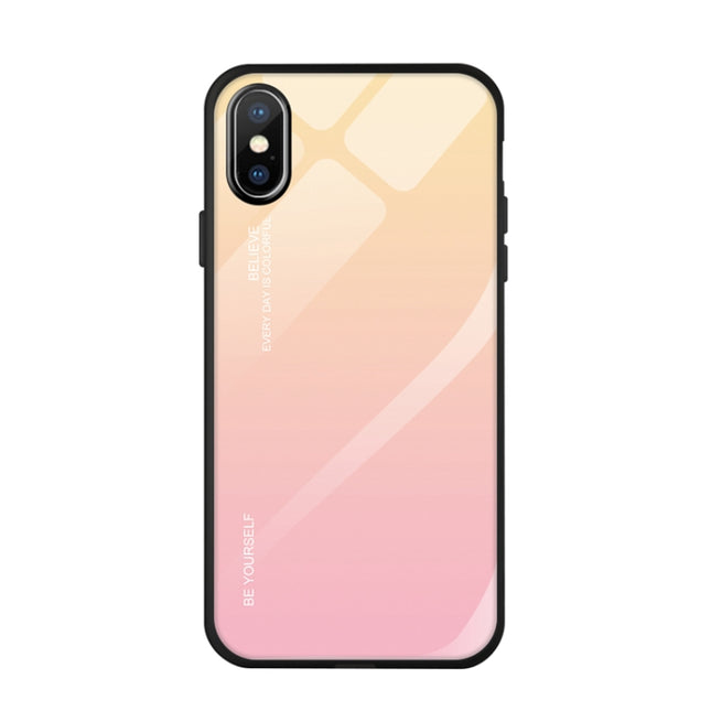 Gradient Color Glass Case, For iPhone XS / X, For Huawei Honor 9X, For Galaxy A8s