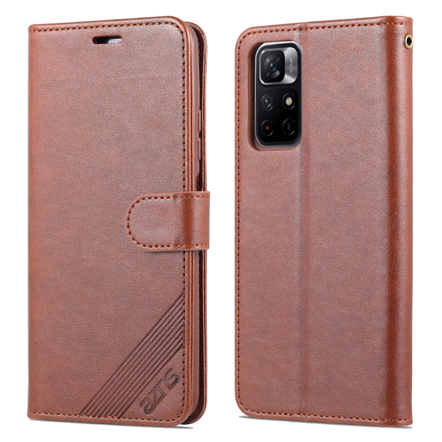 AZNS Sheepskin Texture Horizontal Flip Leather Phone Case with Holder & Card Slots & Wallet, For Xiaomi Redmi Note 11 / Poco M4 Pro 5G