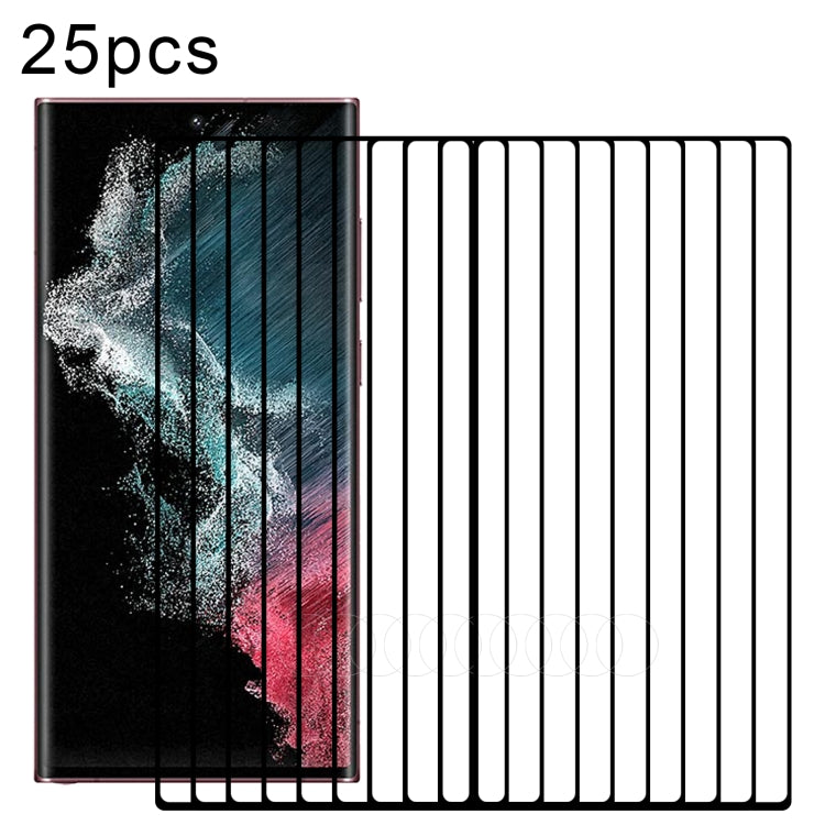 25 PCS Full Glue 3D Curved Edge Screen Tempered Glass Film, For Samsung Galaxy S22 Ultra 5G (25pcs), For Samsung Galaxy S22+ 5G (25pcs), For Samsung Galaxy S22 5G (25pcs)