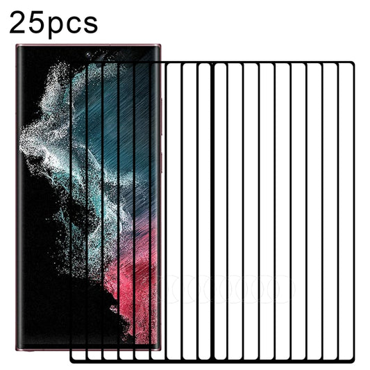 25 PCS Full Glue 3D Curved Edge Screen Tempered Glass Film, For Samsung Galaxy S22 Ultra 5G (25pcs), For Samsung Galaxy S22+ 5G (25pcs), For Samsung Galaxy S22 5G (25pcs)