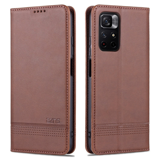 AZNS Magnetic Calf Texture Horizontal Flip Leather Phone Case with Card Slots & Holder & Wallet, For Xiaomi Redmi Note 11