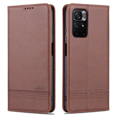 AZNS Magnetic Calf Texture Horizontal Flip Leather Phone Case with Card Slots & Holder & Wallet, For Xiaomi Redmi Note 11