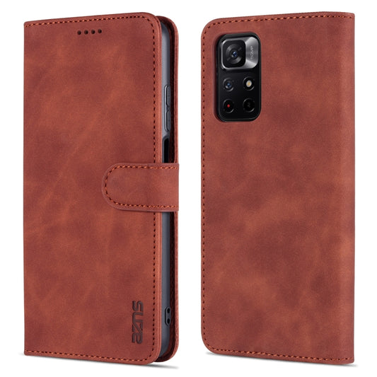 AZNS Skin Feel Calf Texture Horizontal Flip Leather Phone Case with Card Slots & Holder & Wallet, For Xiaomi Redmi Note 11 / Poco M4 Pro 5G