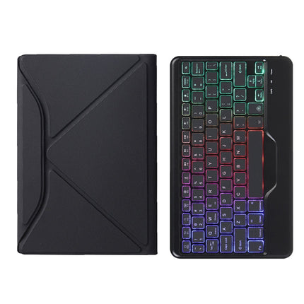 BA08S Backlight Diamond Texture Bluetooth Keyboard Leather Case with Triangle Back Support For Samsung Galaxy Tab A8 2021 SM-X205 / SM-X200