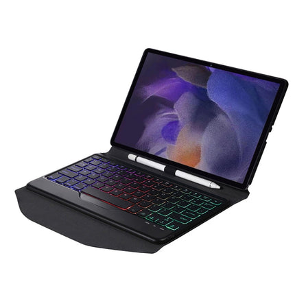 BA08S Backlight Diamond Texture Bluetooth Keyboard Leather Case with Triangle Back Support For Samsung Galaxy Tab A8 2021 SM-X205 / SM-X200