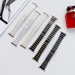 Ceramic One-bead Steel Strap Watchband For Apple Watch Series, 7 41mm / 6&SE&5&4 40mm / 3&2&1 38mm, 7 45mm / 6&SE&5&4 44mm / 3&2&1 42mm