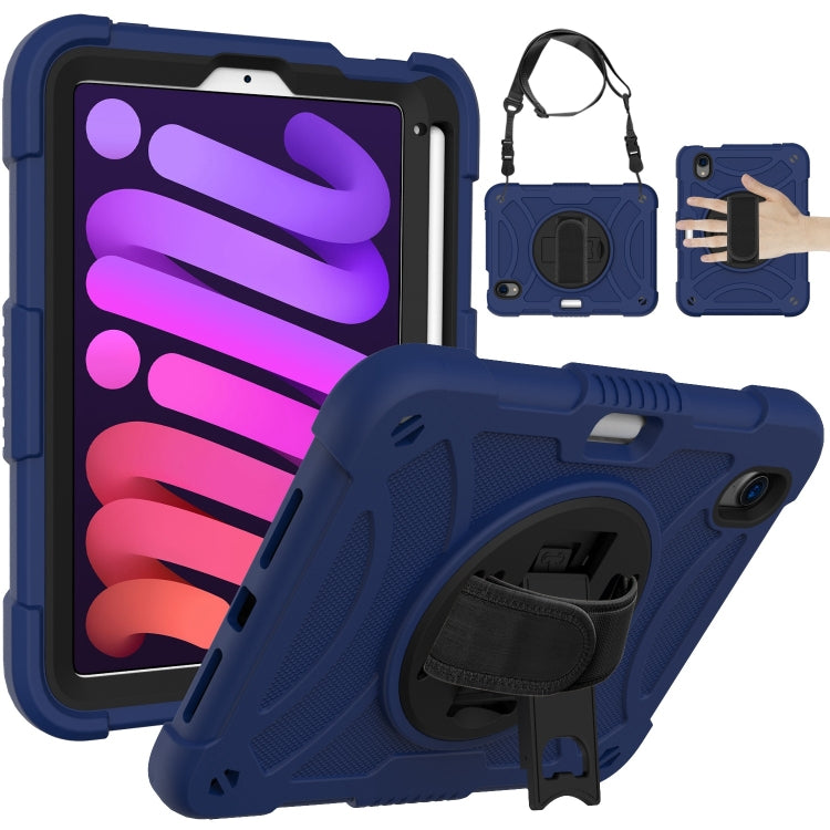 PC Hybrid Silicone Tablet Case with Holder & Hand Strap & Shoulder Strap, For iPad mini 6 / mini 2024