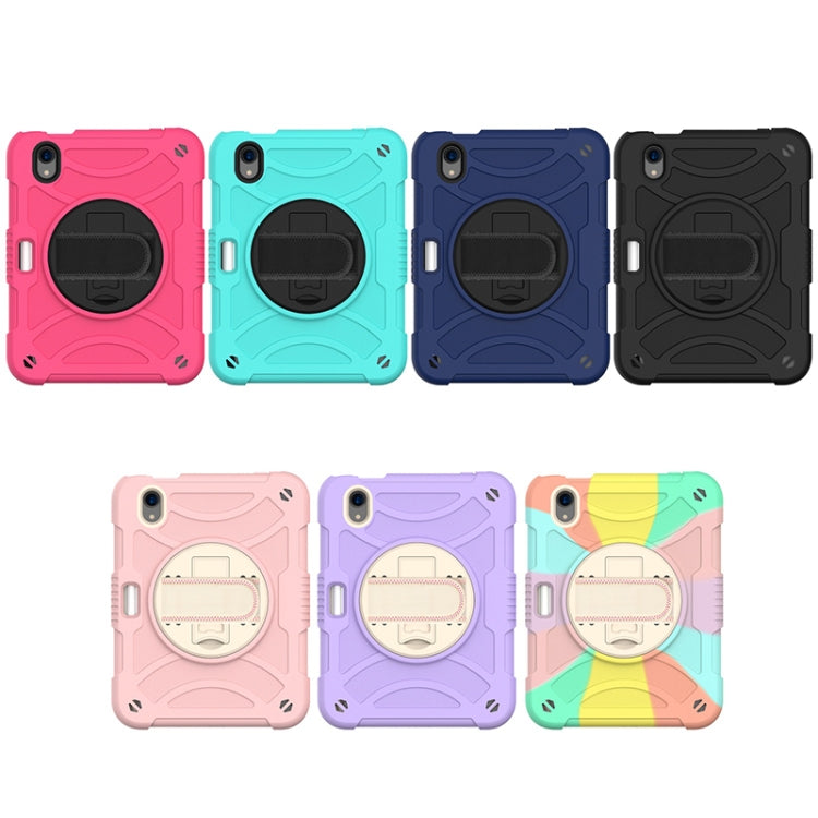 PC Hybrid Silicone Tablet Case with Holder & Hand Strap & Shoulder Strap, For iPad mini 6 / mini 2024