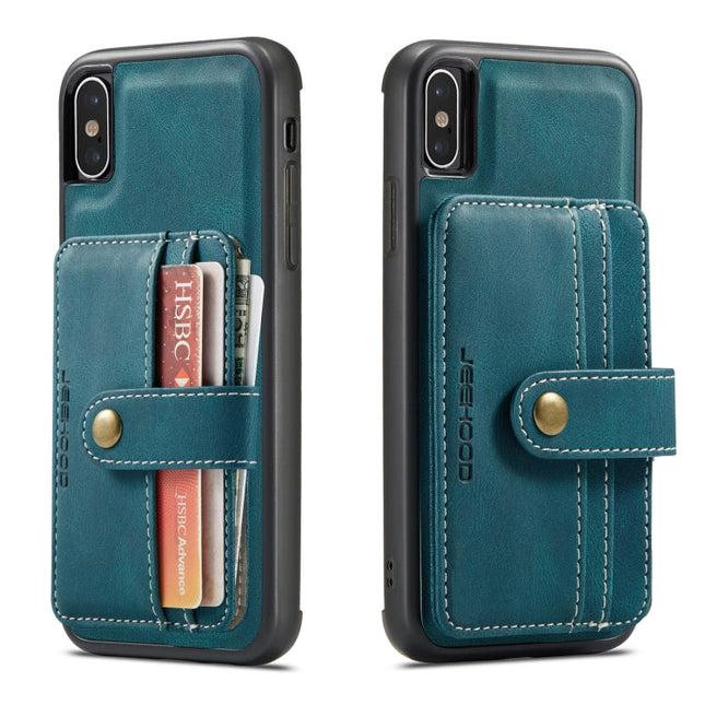 JEEHOOD RFID Blocking Anti-Theft Wallet Phone Case, For iPhone XS Max, For iPhone SE 2022 / SE 2020 / 7 / 8, For iPhone 7 Plus / 8 Plus
