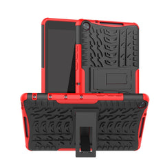 Tire Texture TPU + PC Shockproof Case with Holder, For iPad 10.2 2021 / 2020 / 2019, For Galaxy Tab S6, For Huawei MediaPad M5 Lite 8, For Amazon Kindle Fire HD 10 2019