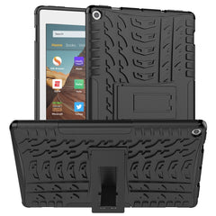 Tire Texture TPU + PC Shockproof Case with Holder, For iPad 10.2 2021 / 2020 / 2019, For Galaxy Tab S6, For Huawei MediaPad M5 Lite 8, For Amazon Kindle Fire HD 10 2019