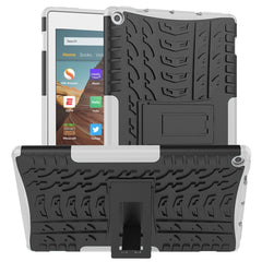 Tire Texture TPU + PC Shockproof Case with Holder, For iPad 10.2 2021 / 2020 / 2019, For Galaxy Tab S6, For Huawei MediaPad M5 Lite 8, For Amazon Kindle Fire HD 10 2019