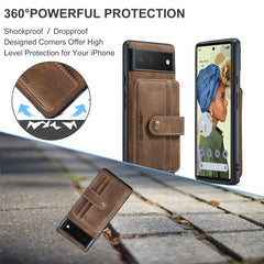 JEEHOOD RFID Blocking Anti-Theft Wallet Phone Case, For Google Pixel 6, For Google Pixel 6 Pro
