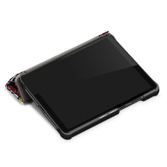 For Lenovo Tab M8 Coloured Drawing Pattern Horizontal Deformation Flip Leather Case with Three-folding Holder