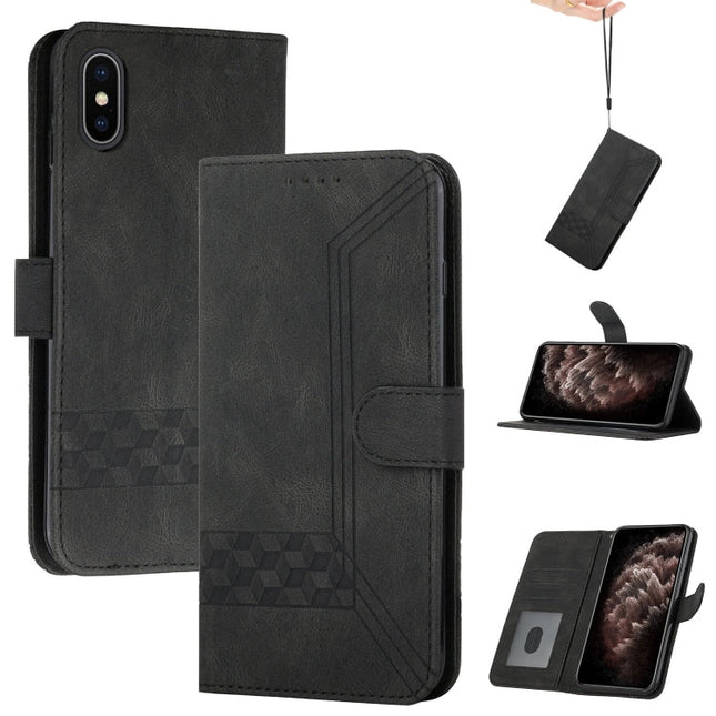 Cubic Skin Feel Flip Leather Phone Case, For iPhone XS Max, For iPhone SE 2022 / SE 2020 / 7 / 8, For iPhone 7 Plus / 8 Plus