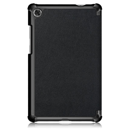For Lenovo Tab M8 Custer Texture Horizontal Flip Smart TPU Leather Case with Three-folding Holder