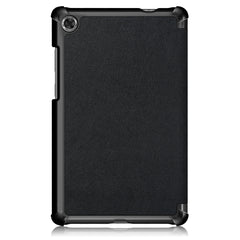 For Lenovo Tab M8 Custer Texture Horizontal Flip Smart TPU Leather Case with Three-folding Holder