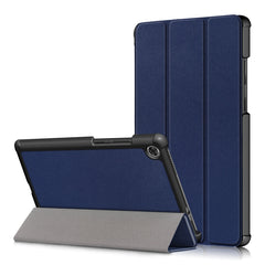 For Lenovo Tab M8 Custer Texture Horizontal Flip Smart TPU Leather Case with Three-folding Holder