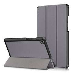 For Lenovo Tab M8 Custer Texture Horizontal Flip Smart TPU Leather Case with Three-folding Holder