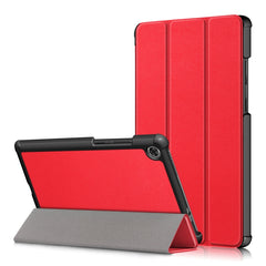 For Lenovo Tab M8 Custer Texture Horizontal Flip Smart TPU Leather Case with Three-folding Holder