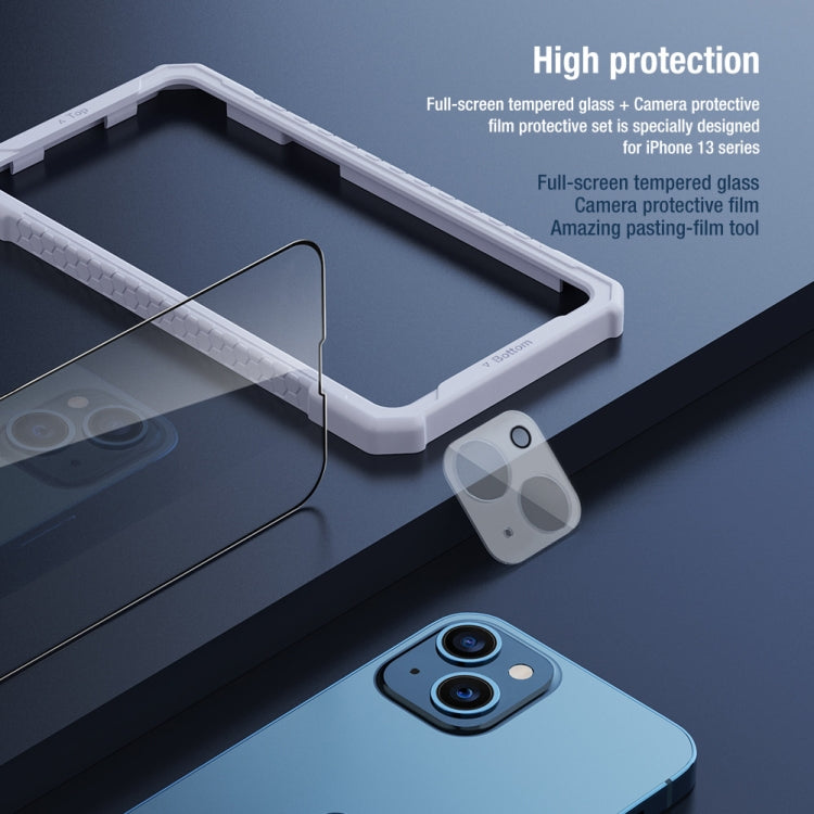 NILLKIN 2 in 1 HD Full Screen Tempered Glass Film + Camera Protector Set, For iPhone 13 mini, For iPhone 13, For iPhone 13 Pro, For iPhone 13 Pro Max