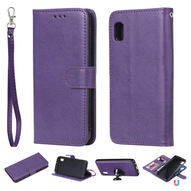 Solid Color Horizontal Flip Protective Case with Holder & Card Slots & Wallet & Photo Frame & Lanyard, For Galaxy A10e, For Galaxy A20e, For Galaxy A40, For Galaxy A50 / A30 / A20