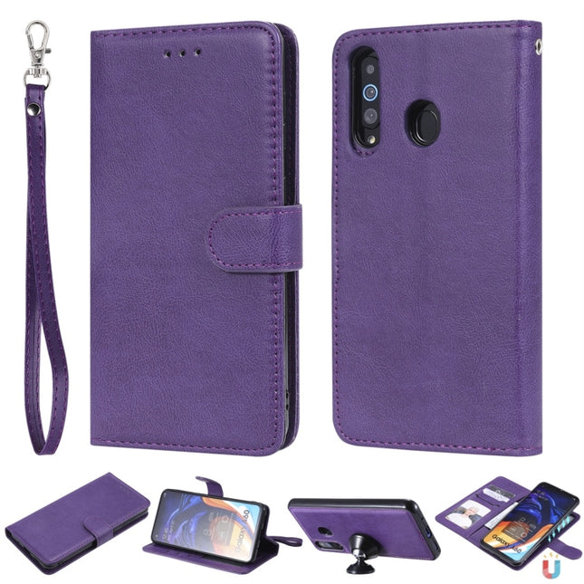 Solid Color Horizontal Flip Protective Case with Holder & Card Slots & Wallet & Photo Frame & Lanyard, For Galaxy A60, For Galaxy A70, For Galaxy M10, For Galaxy M20
