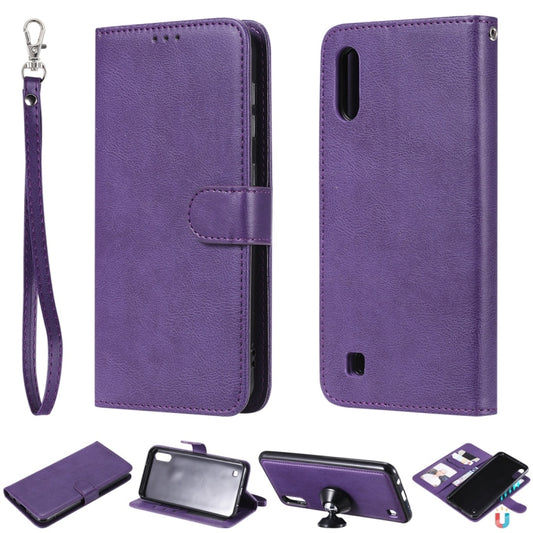 Solid Color Horizontal Flip Protective Case with Holder & Card Slots & Wallet & Photo Frame & Lanyard, For Galaxy M10, For Galaxy M20, For Galaxy M30, For Galaxy Note 10+, For Galaxy Note 10