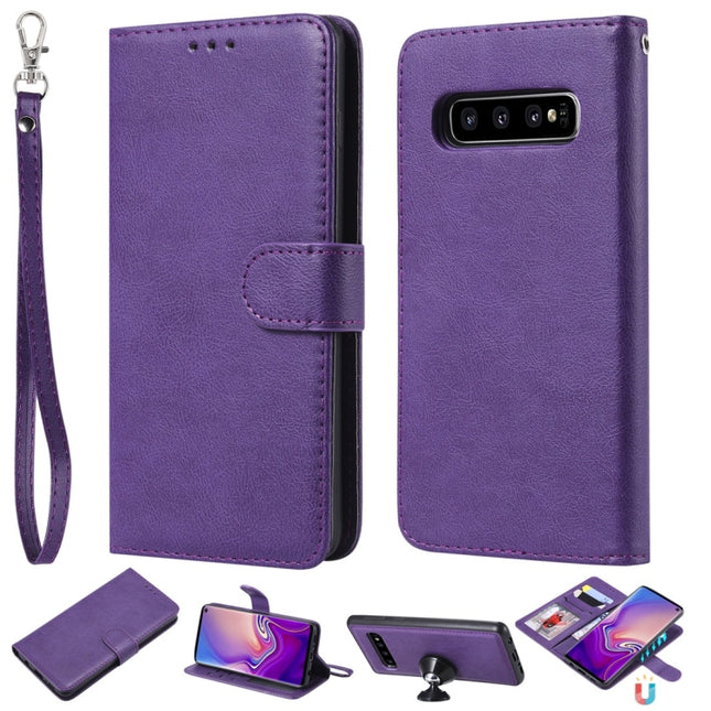 Solid Color Horizontal Flip Protective Case with Holder & Card Slots & Wallet & Photo Frame & Lanyard, For Galaxy S10, For Galaxy S10e